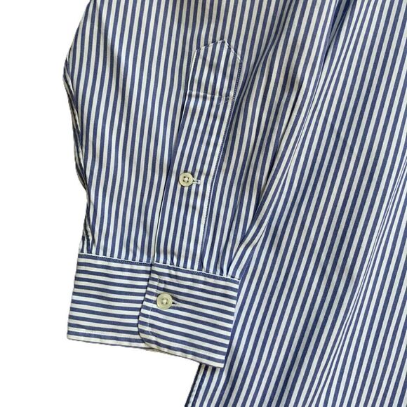 Ralph Lauren Mens Blue Striped Long Sleeve Button Down Dress Shirt 16 1/2-33 - Picture 3 of 10